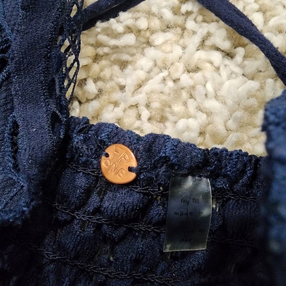 Free People One Adella Slip Navy Blue Dress Size Medium - Picture 8 of 9